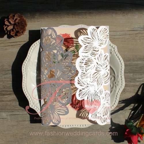 Lily Laser Cut Wedding Invitations with RSVP